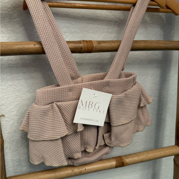 Beige Ruffled Baby Romper - Picture 3 of 5